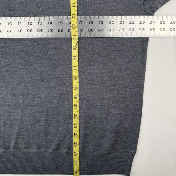 G/Fore‎ Sweater Men's XL Gray 100% Wool Pullover Long Sleeve Crew Neck Logo NWT - Picture 6 of 6